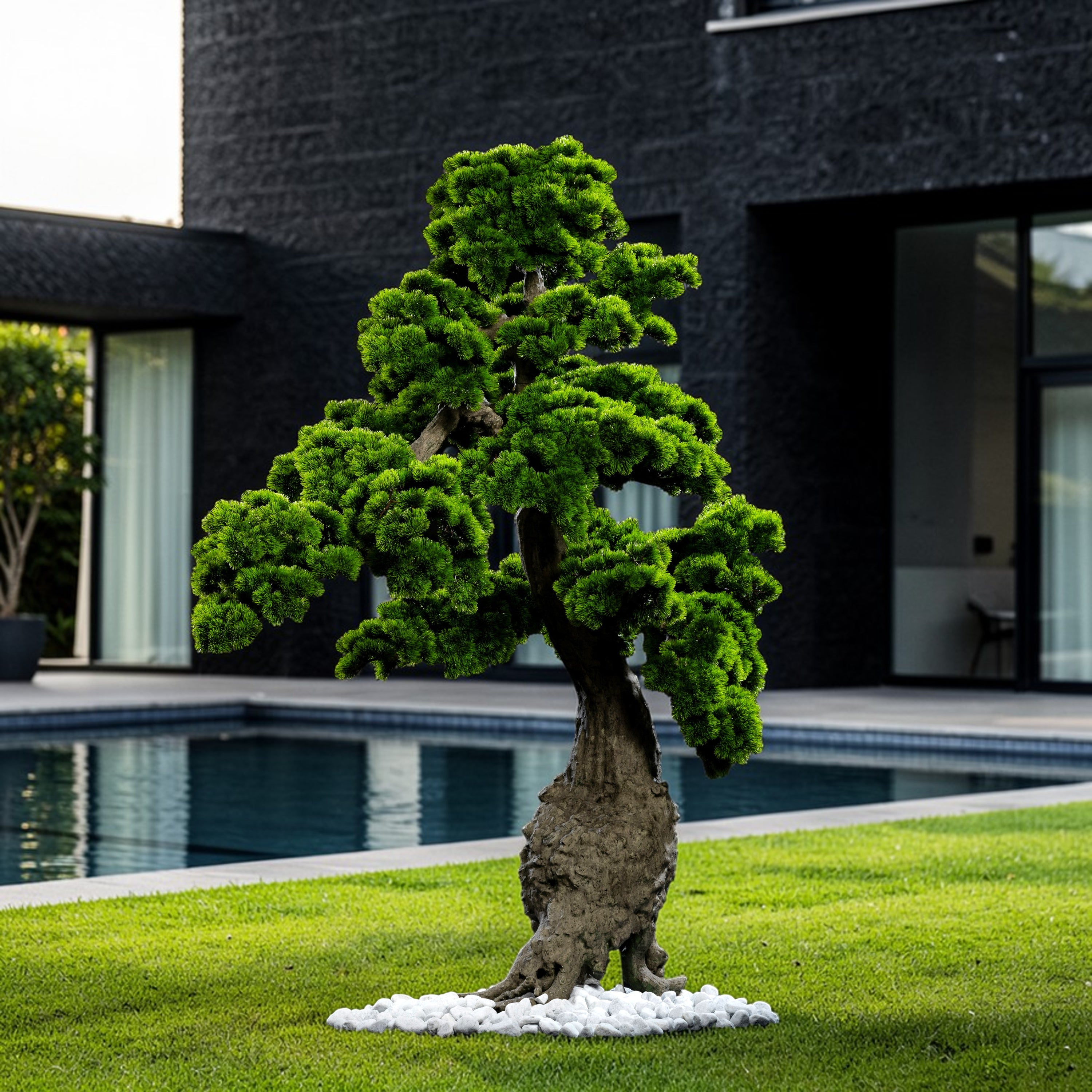 Arbre japonais artificiel Pin nuage 205 cm — déco terrasse, jardin et patio sans entretien