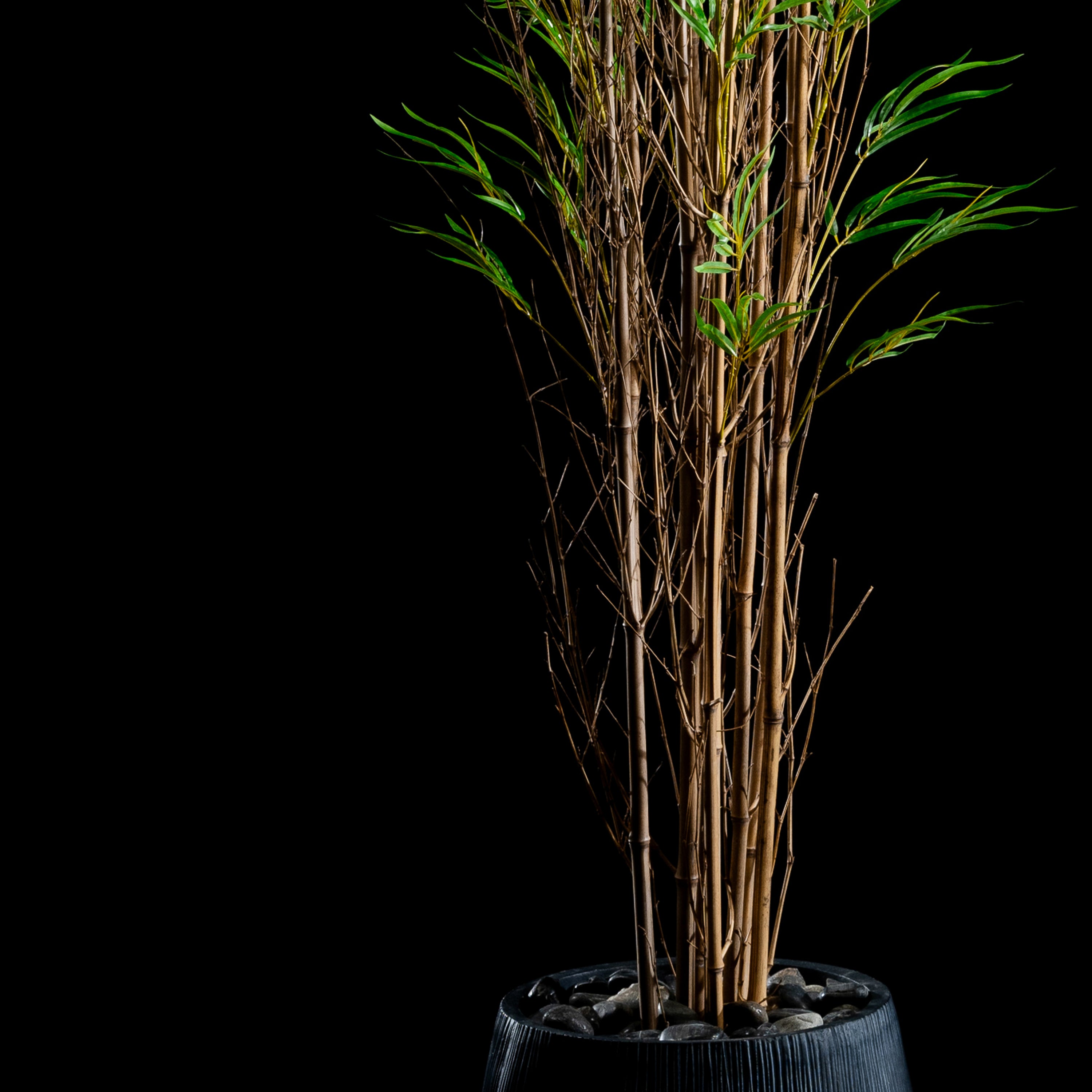 Bambou artificiel multi troncs 240 cm Galan GA — détail feuillage réaliste, sans entretien