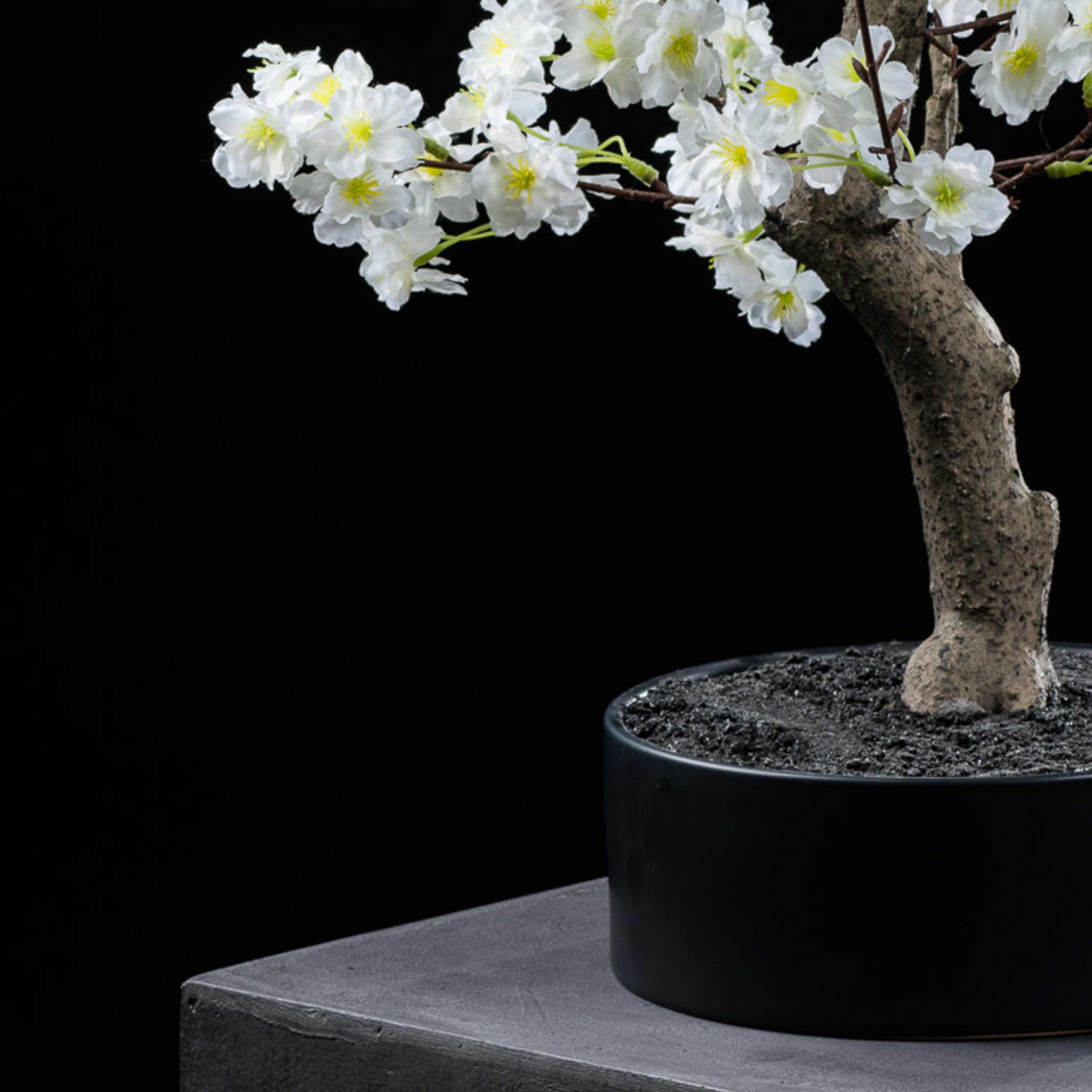 Bonsaï artificiel Cerisier 66 cm — détail feuillage réaliste, sans entretien