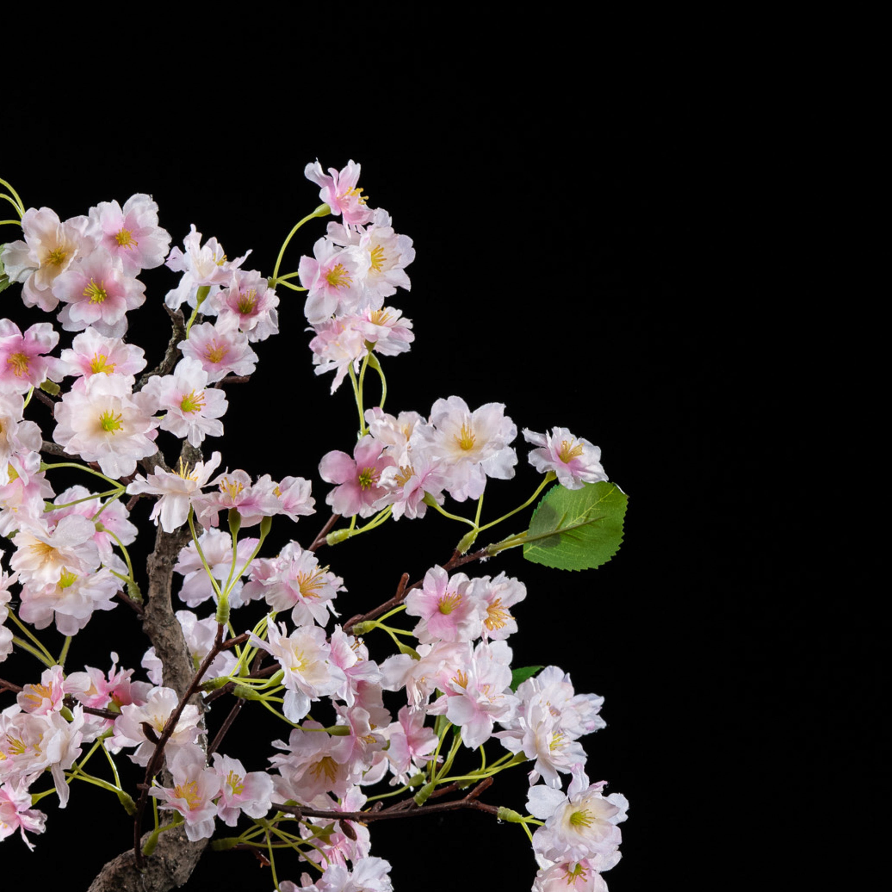 Bonsaï artificiel Cerisier 50 cm — détail fleurs réaliste, sans entretien