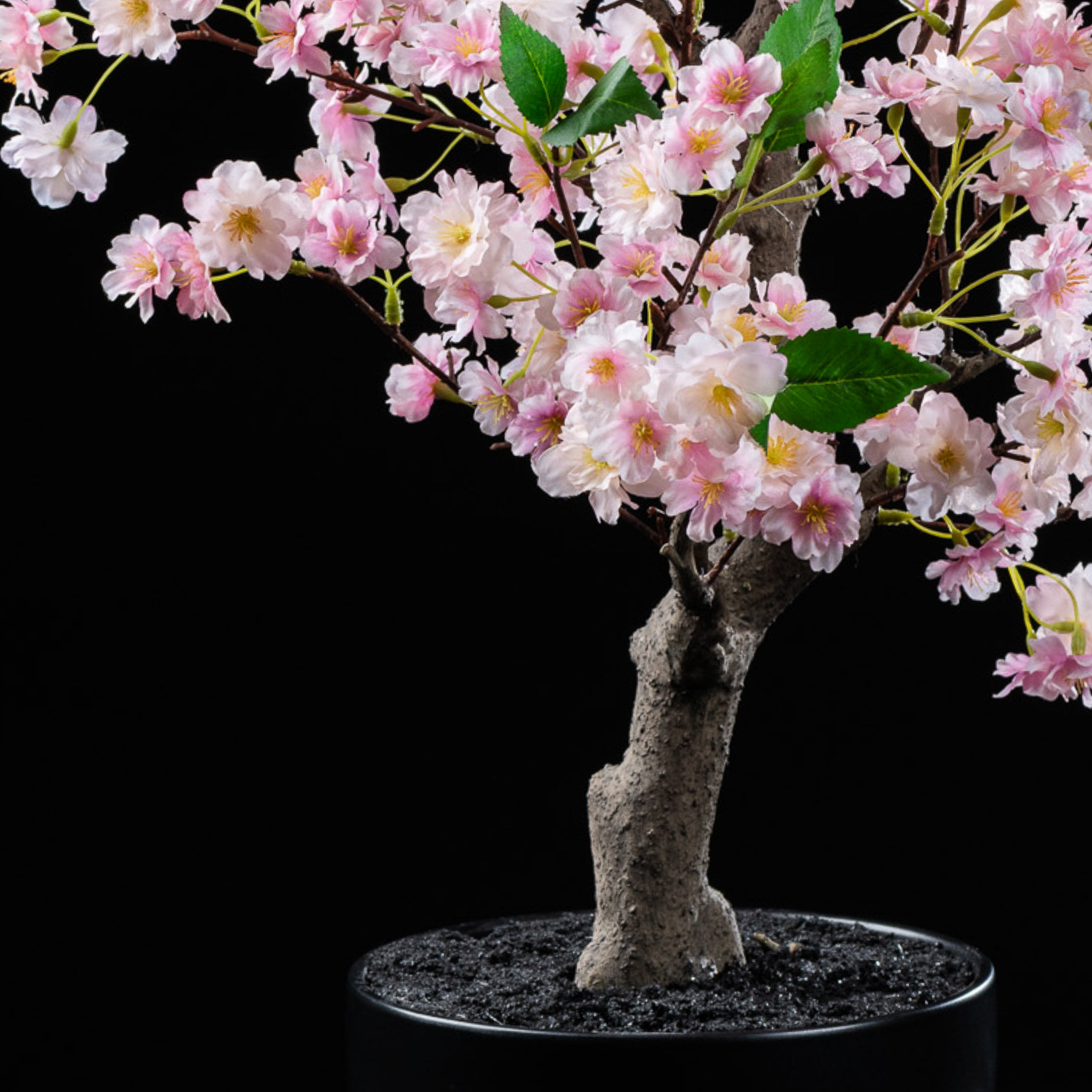 Bonsaï artificiel Cerisier 66 cm — détail feuillage réaliste, sans entretien