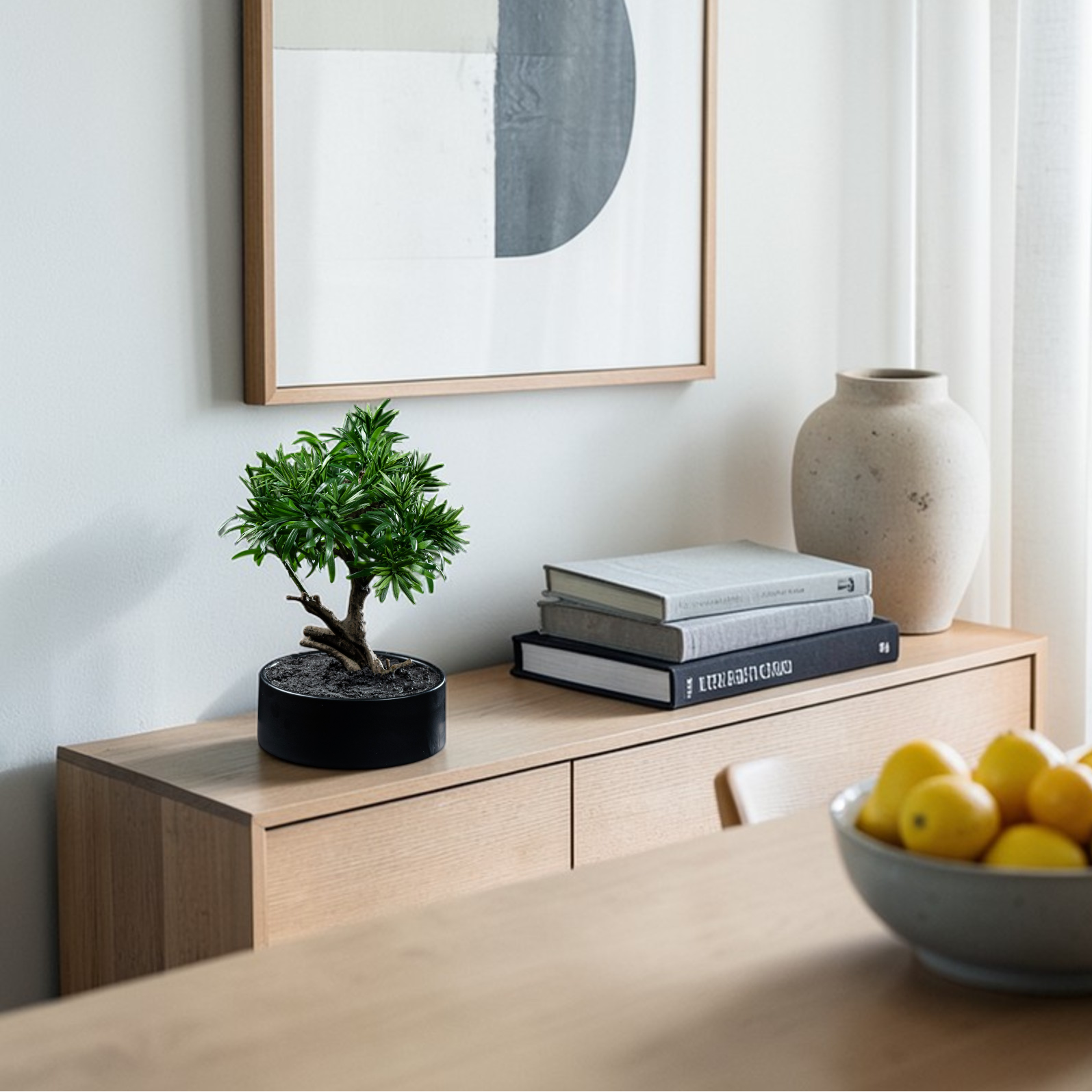 Bonsaï artificiel Podocarpus 30 cm Galan GA — déco intérieur réaliste sans entretien