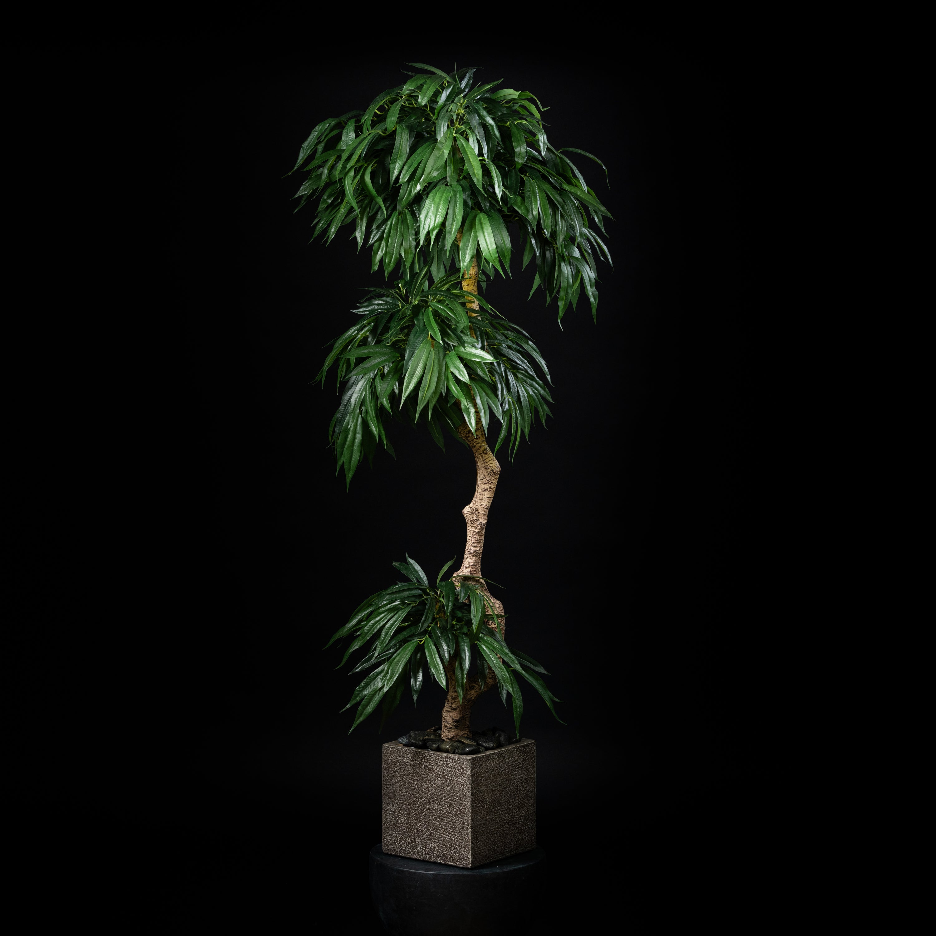 Plante artificielle Ficus Amstel 70 cm — détail feuillage réaliste, sans entretien