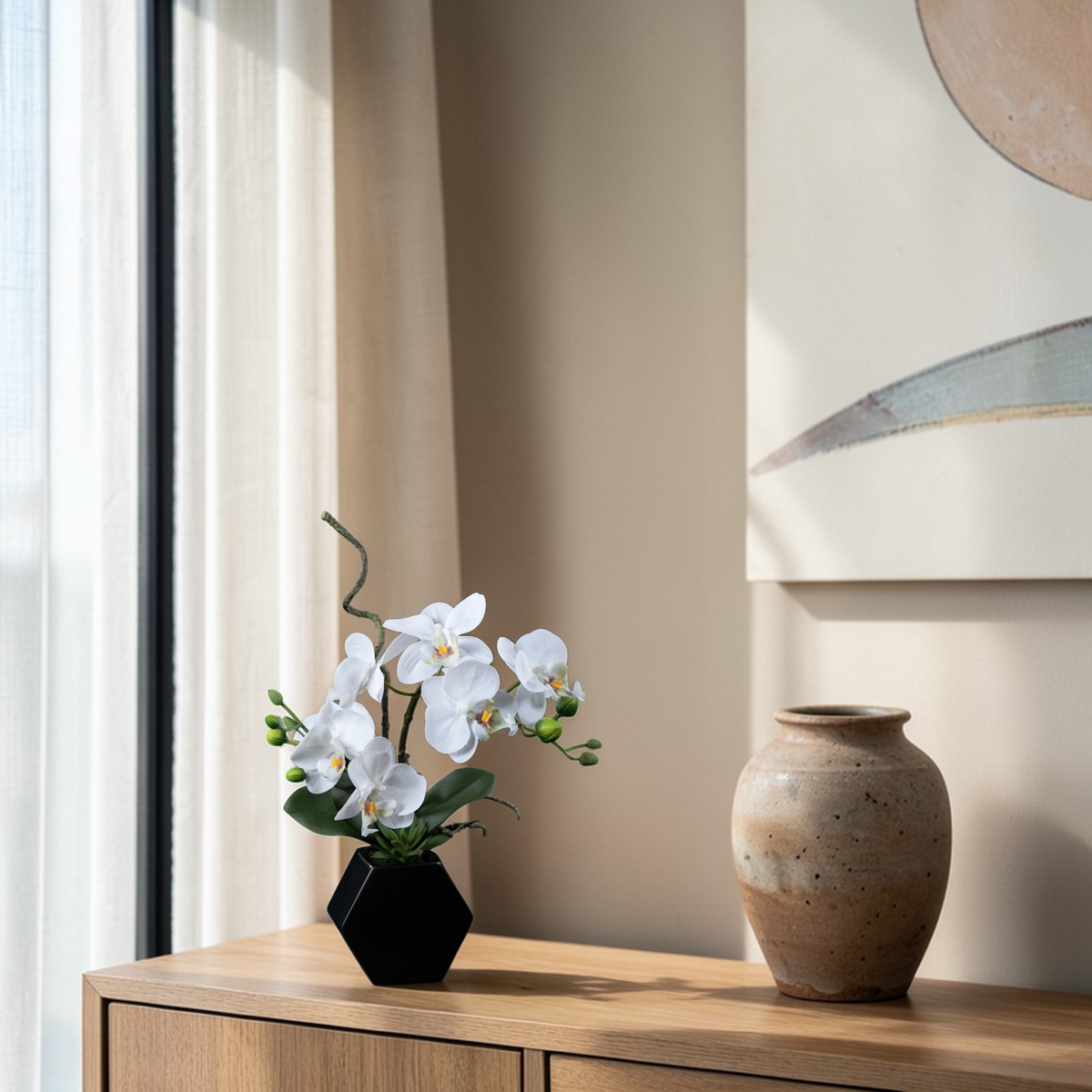 Orchidée artificielle Phalaénopsis Amabilis 34 cm Galan GA — déco intérieur réaliste sans entretien