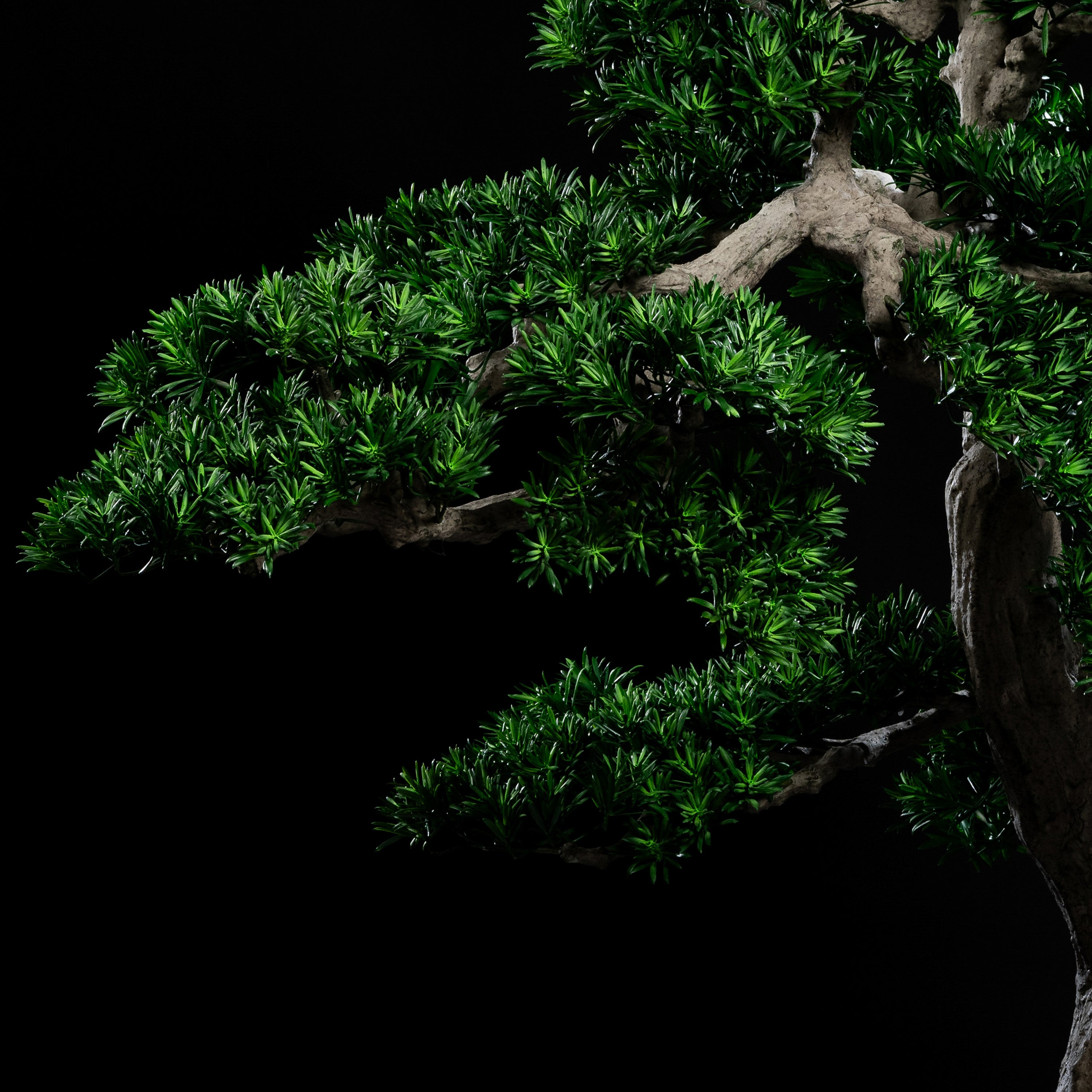 Arbre japonais artificiel Pin nuage 205 cm — détail feuillage réaliste, sans entretien