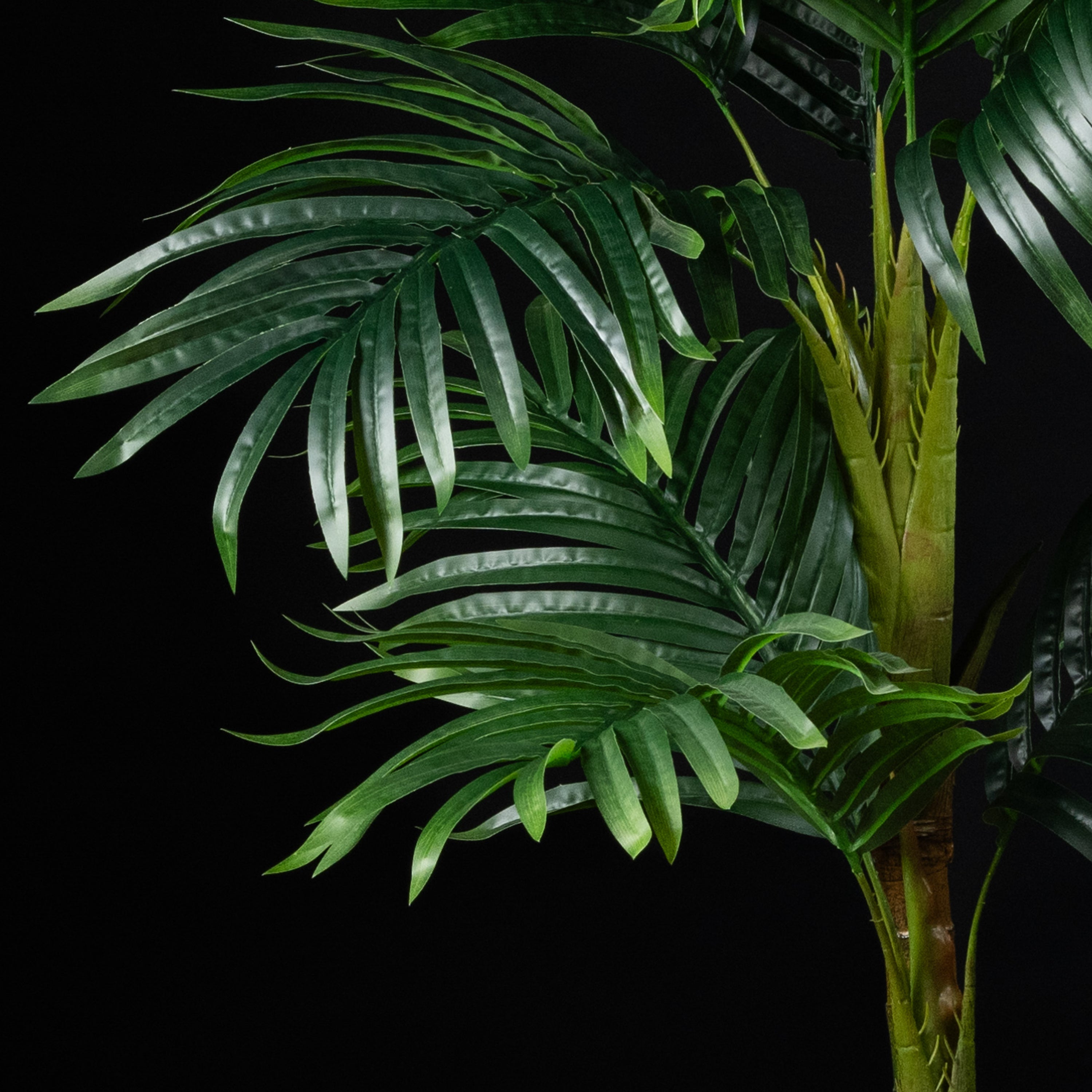 Palmier artificiel Areca Catechu 190 cm — gros plan, qualité premium réaliste