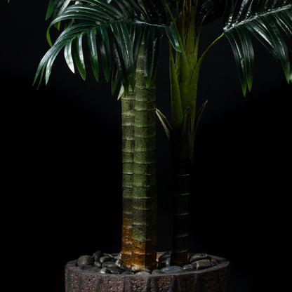 Palmier artificiel Areca Catechu 250 cm — gros plan, qualité premium réaliste