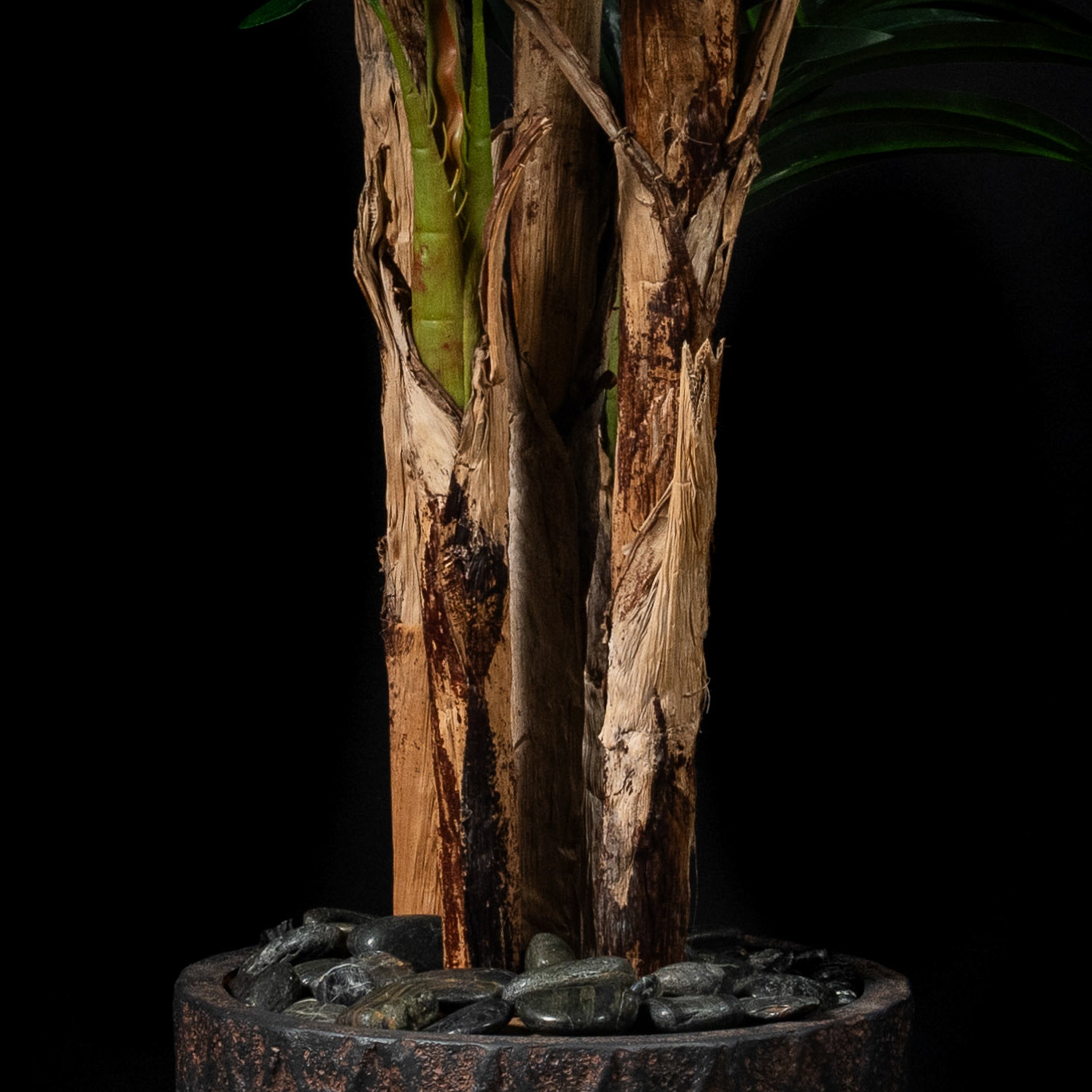 Palmier artificiel Areca Concinna 170 cm — détail feuillage réaliste, sans entretien
