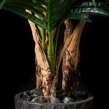 Palmier artificiel Areca Concinna 140 cm — gros plan, qualité premium réaliste