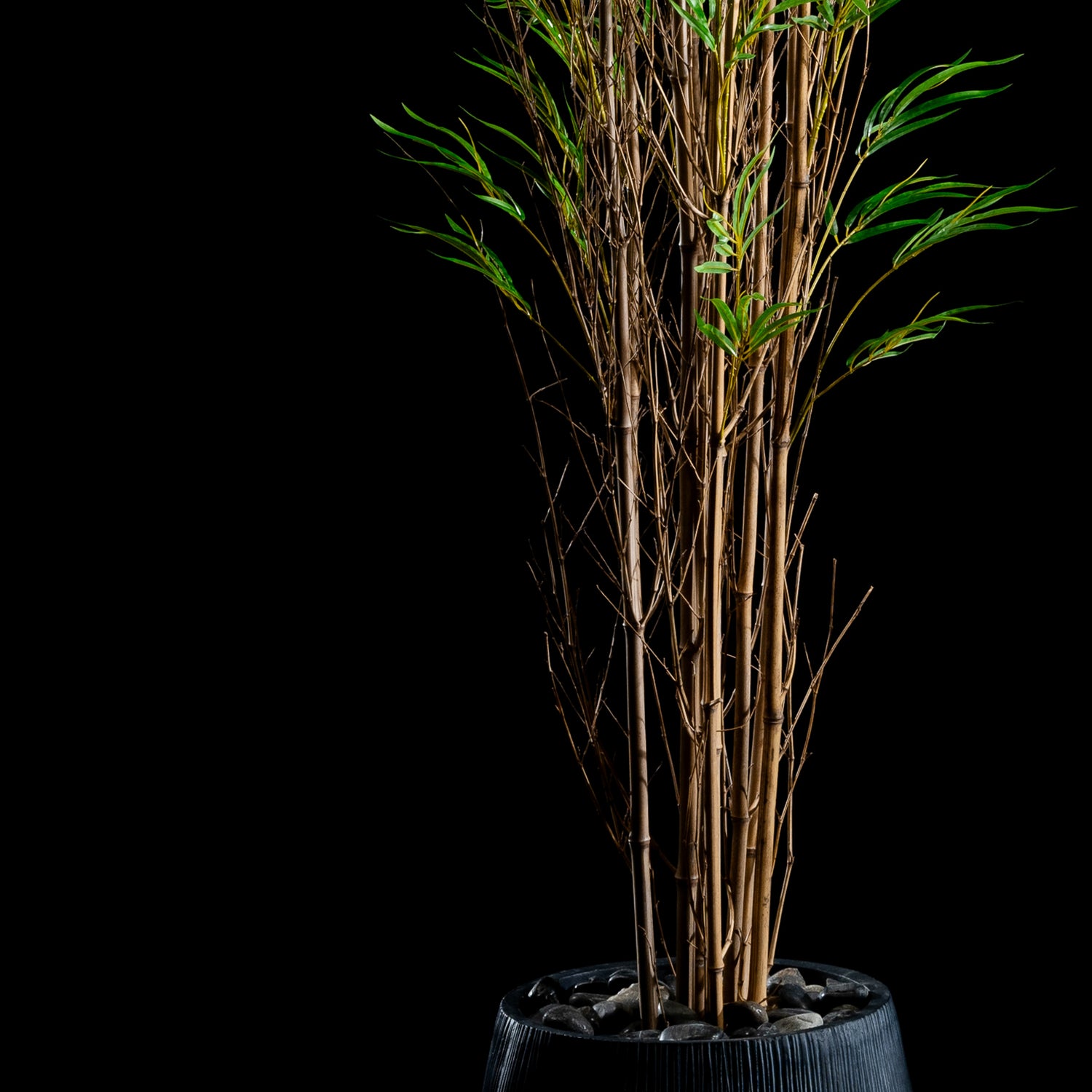Bambou artificiel multi troncs 240 cm Galan GA — détail feuillage réaliste, sans entretien
