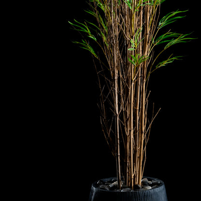 Bambou artificiel multi troncs 240 cm Galan GA — détail feuillage réaliste, sans entretien