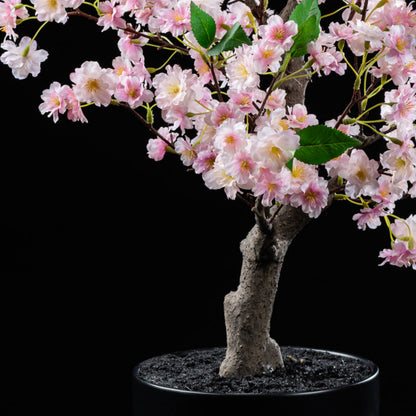 Bonsaï artificiel Cerisier 66 cm — détail feuillage réaliste, sans entretien