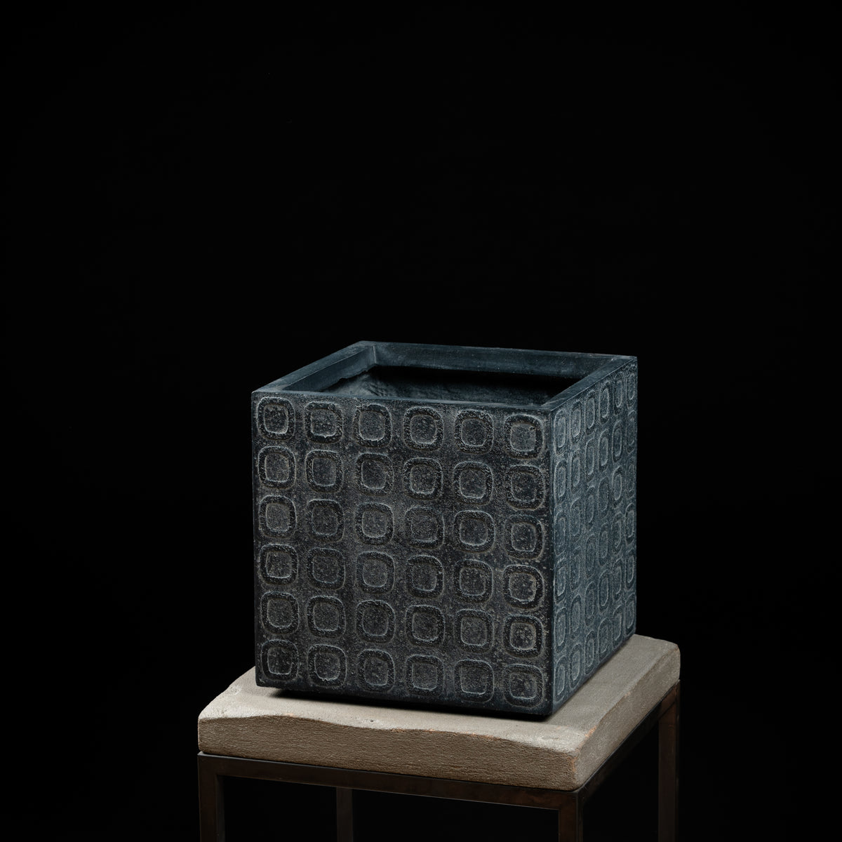Cache-pot décoratif Bac Carré Minéral 31.5 cm Galan GA — design contemporain pour plante artificielle