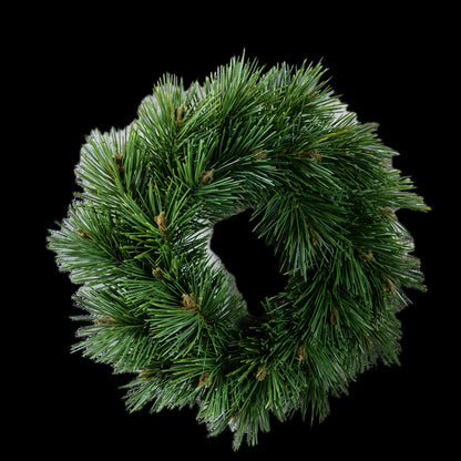 Couronne de Noël artificielle en pin à longues aiguilles 32 cm, vue de face