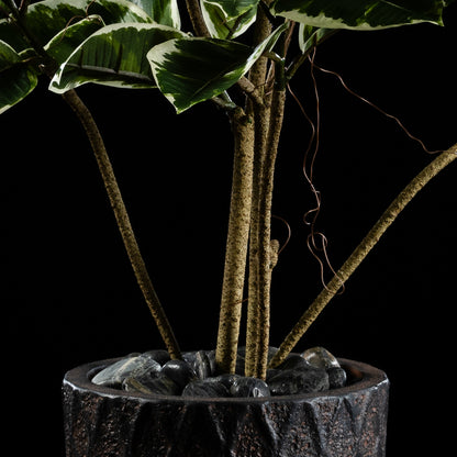 Plante artificielle Ficus Tineke 120 cm — détail feuillage réaliste, sans entretien