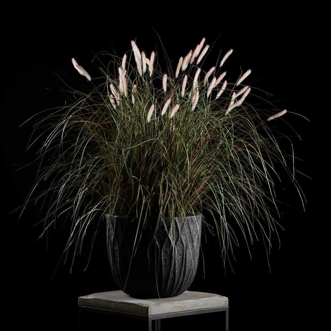 Graminée artificielle Pennisetum 100 cm — détail feuillage réaliste, sans entretien