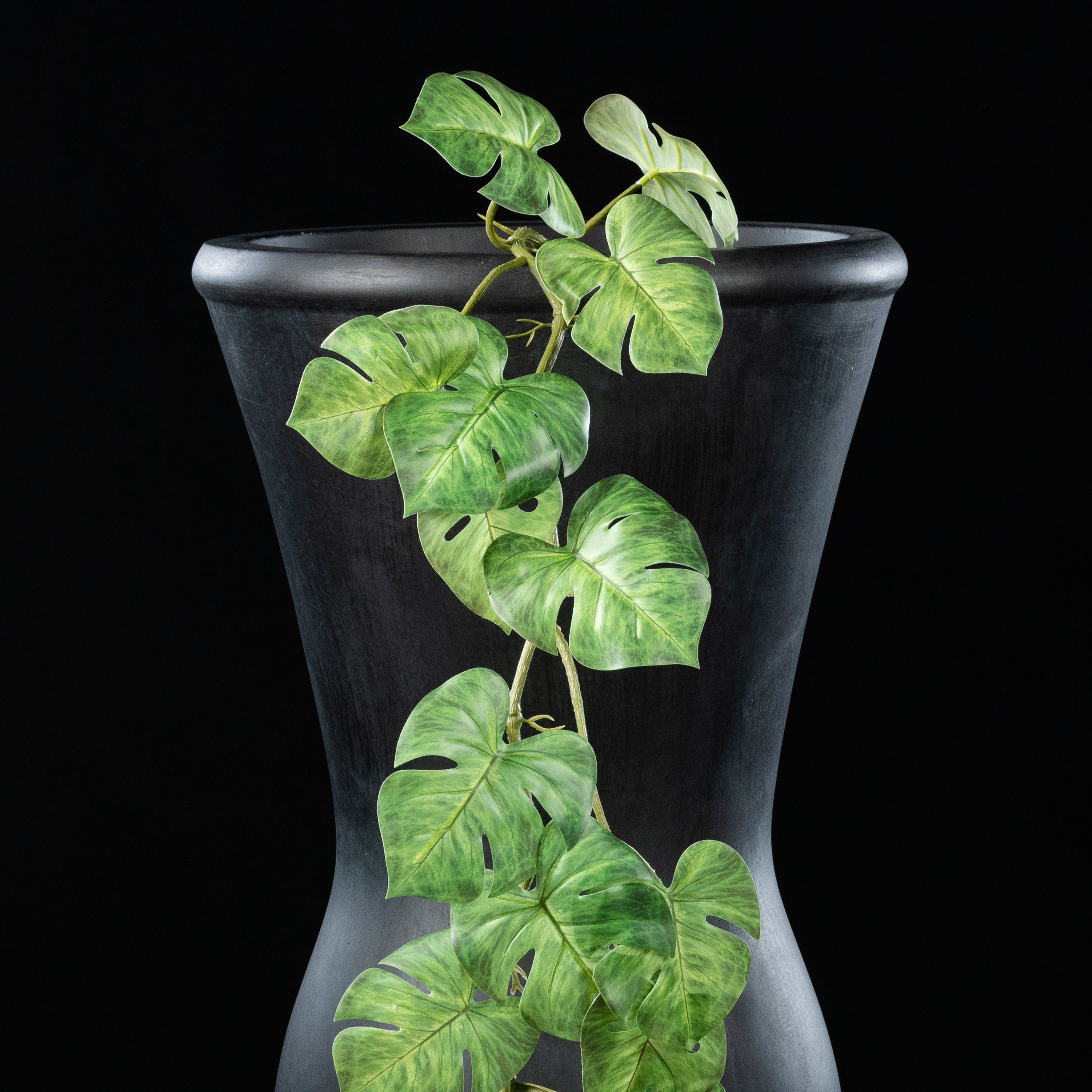 Guirlande végétale artificielle Philodendron 119 cm Galan GA — détail feuillage réaliste