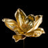Magnolia artificiel doré métallisé 77 cm, grand modèle, vue de la fleur et de son cœur pailleté