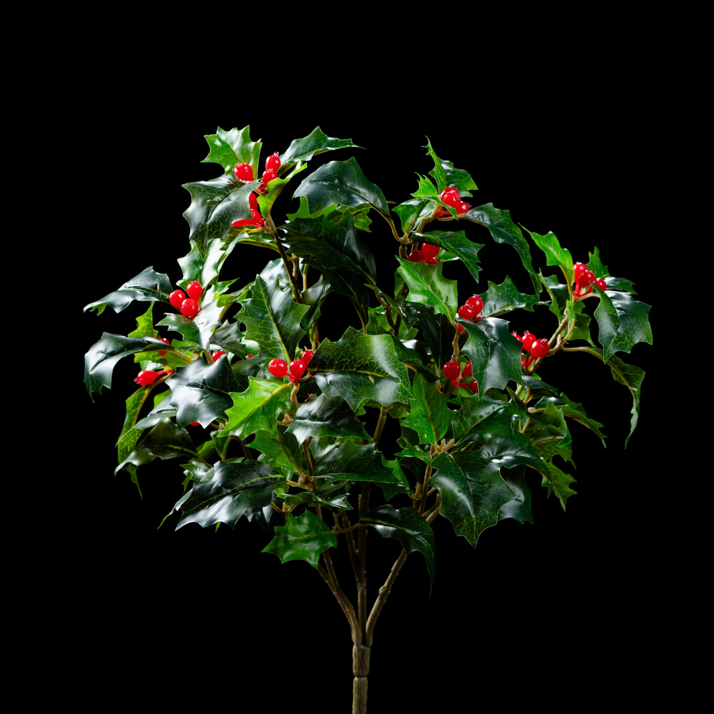 Bouquet de houx artificielle Natura 32 cm Galan GA — déco intérieur réaliste sans entretien