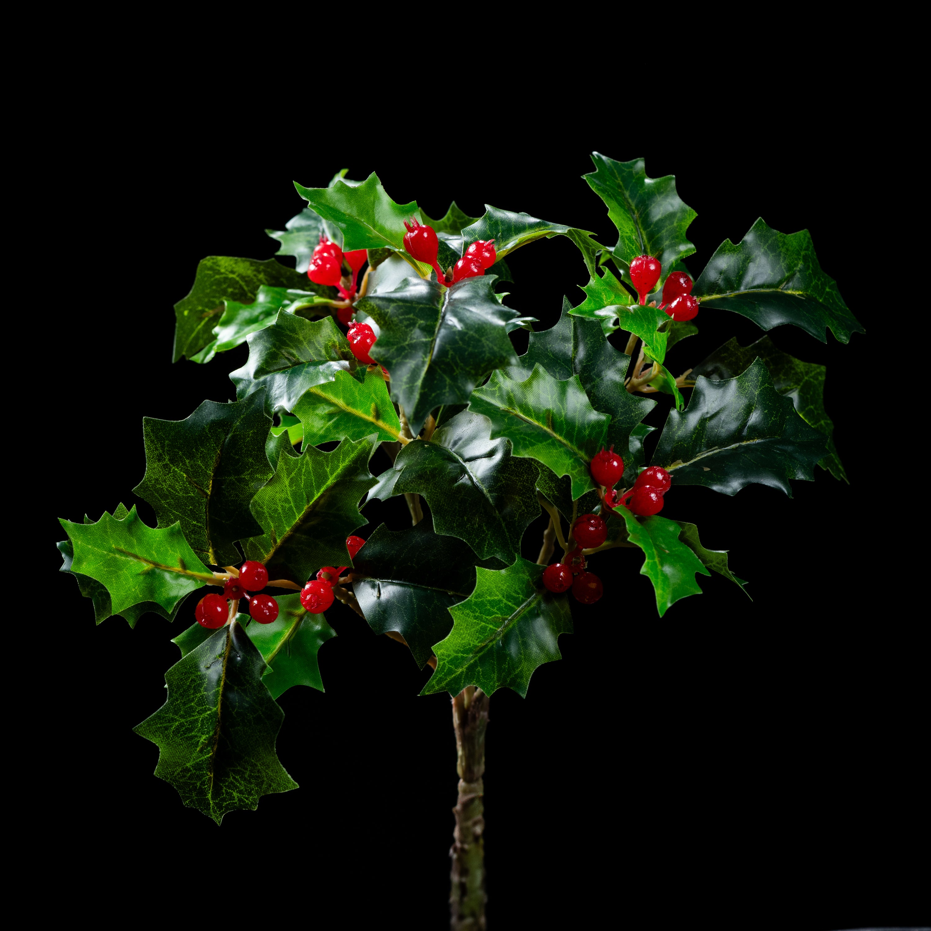 Bouquet de houx artificielle Natura 25 cm Galan GA — déco intérieur réaliste sans entretien