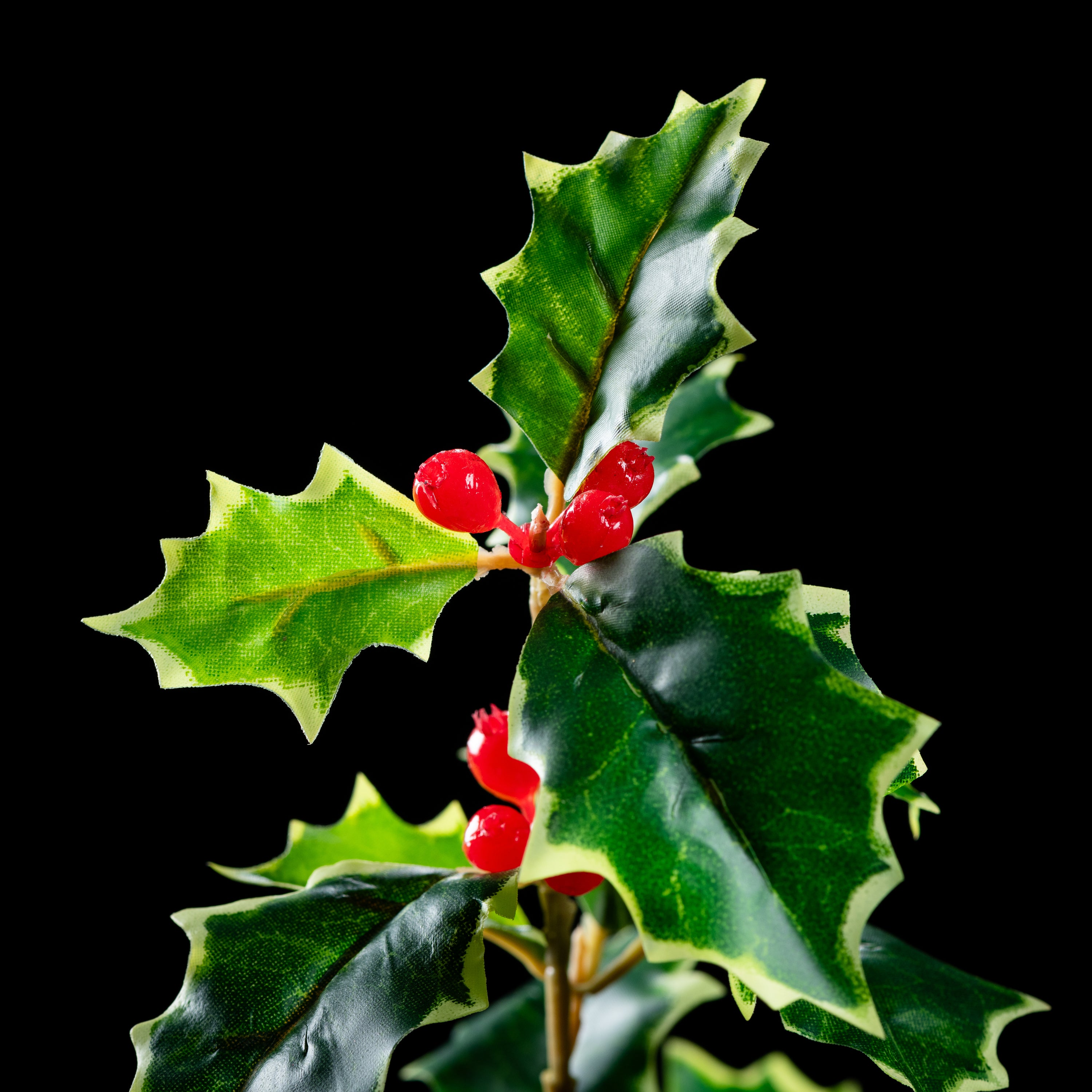 Branche de houx artificielle Natura 70 cm — détail feuillage réaliste, sans entretien
