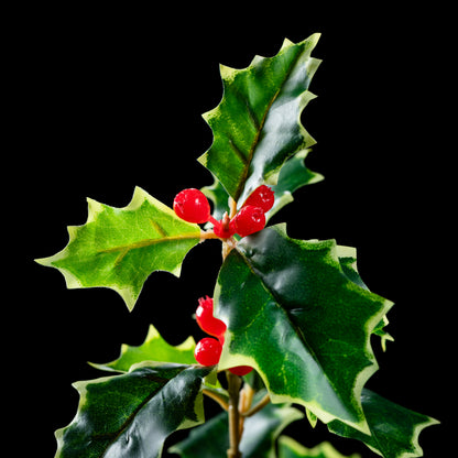 Branche de houx artificielle Natura 70 cm — détail feuillage réaliste, sans entretien