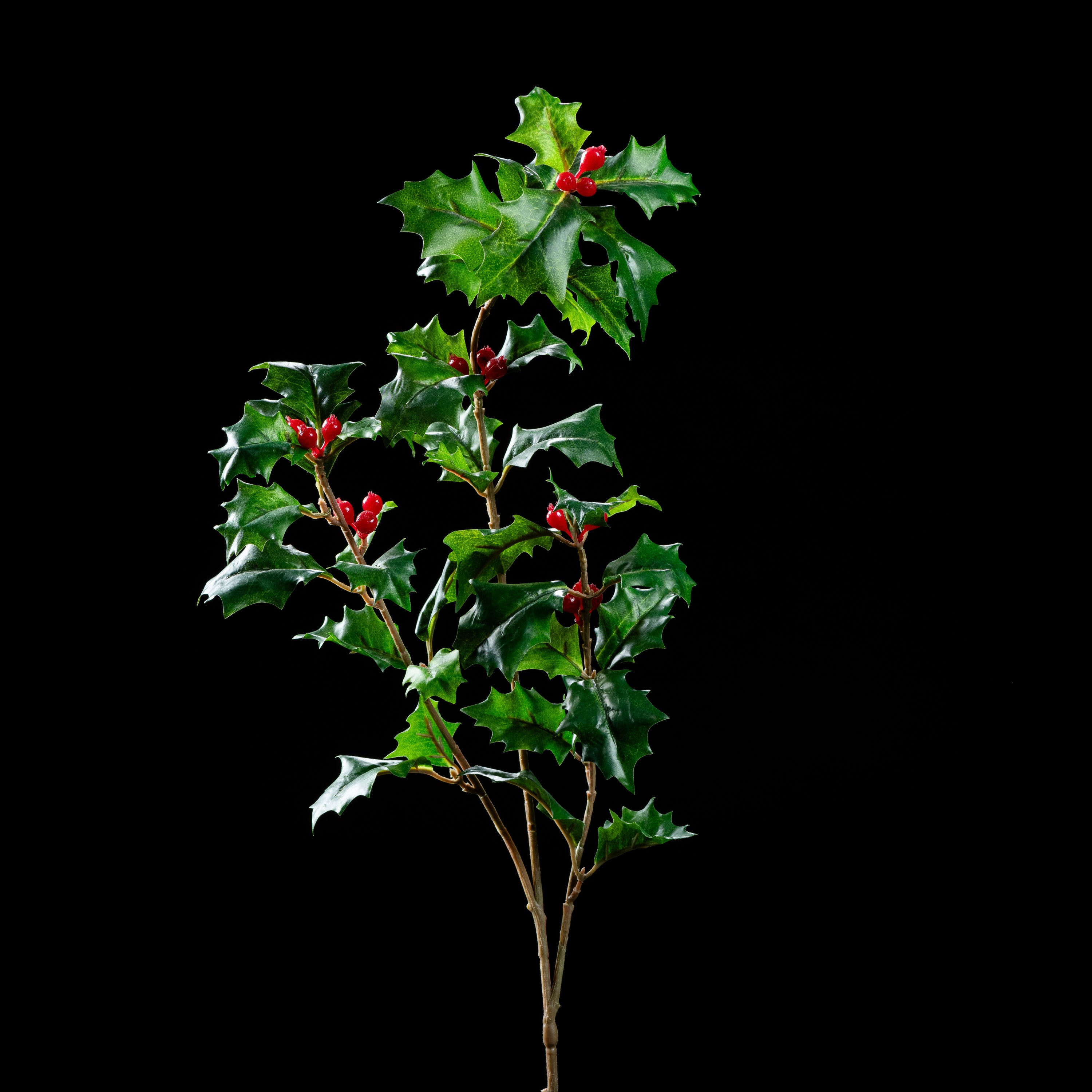 Branche de houx artificielle Natura 70 cm Galan GA — déco intérieur réaliste sans entretien