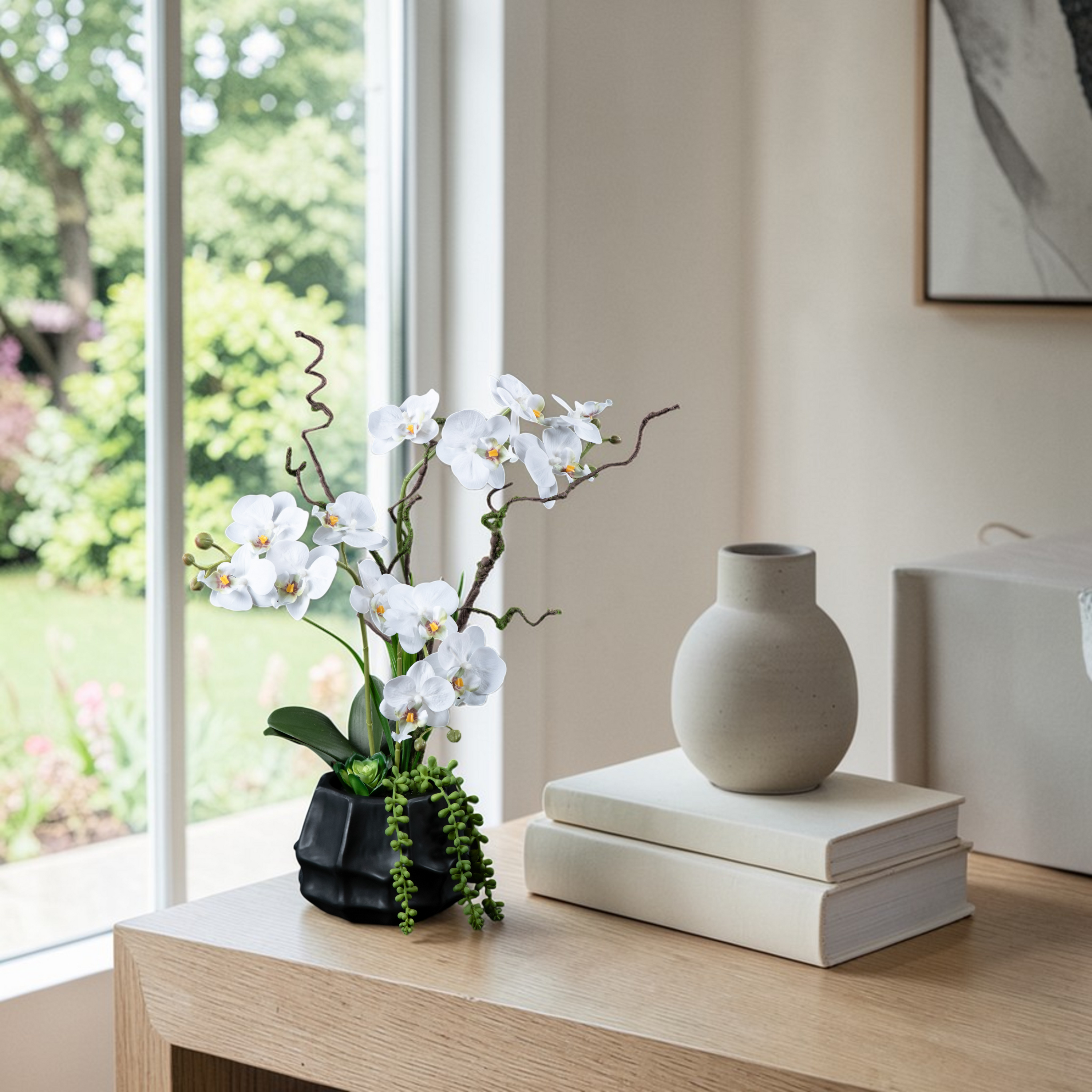 Orchidée artificielle Phalaénopsis Amabilis 55 cm Galan GA — déco intérieur réaliste sans entretien