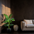 Cache-pot décoratif Palmier Areca 110 cm en mise en scène salon — décoration intérieure réaliste