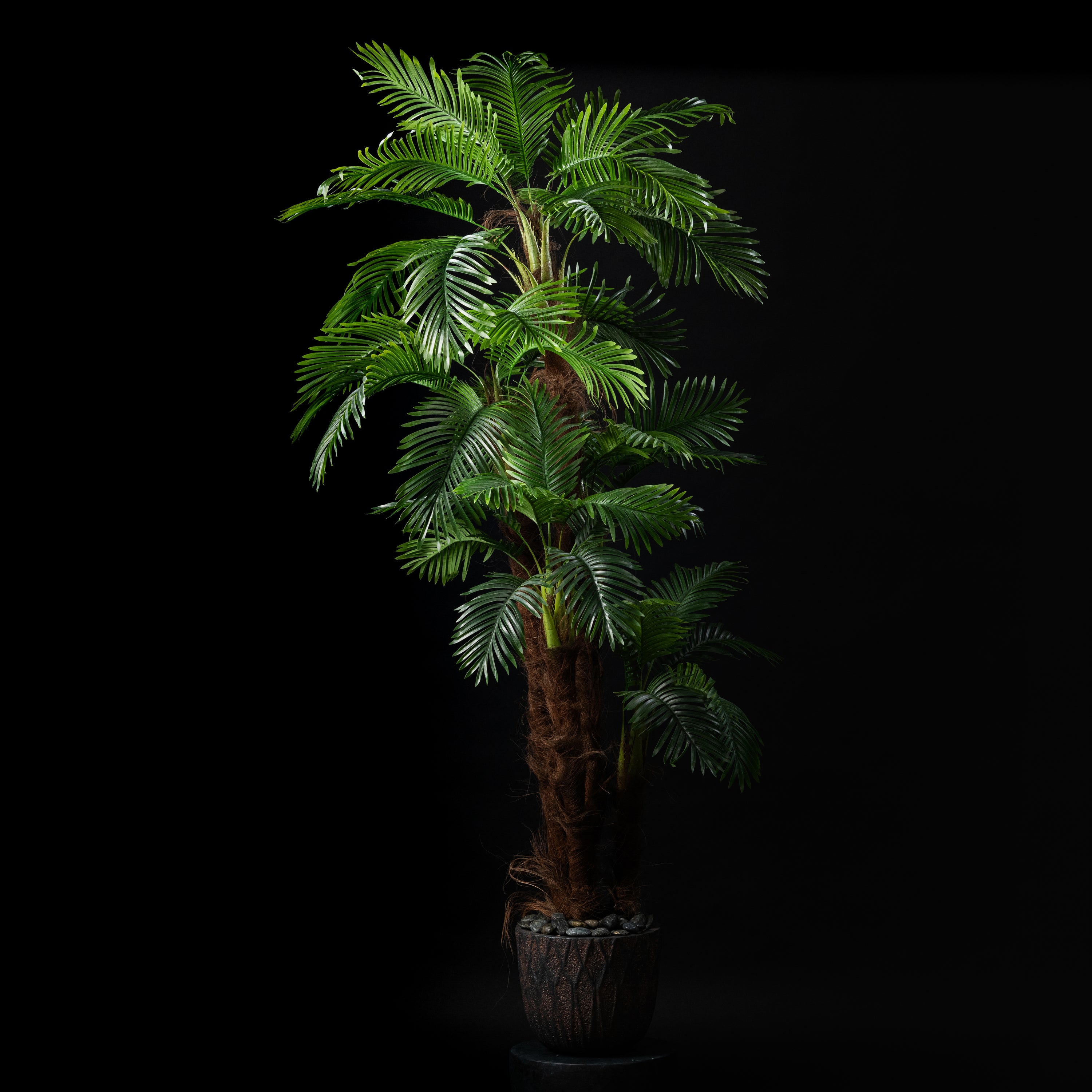 Palmier artificiel Coco 4 troncs 240 cm — visuel produit, sans entretien pour intérieur