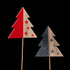 Pic de Noël sapin en bois et feutrine 9 cm, modèles rouge et gris anthracite