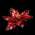 Étoile de Noël artificielle rouge liseré doré (poinsettia) 77 cm, fleur ouverte au cœur doré