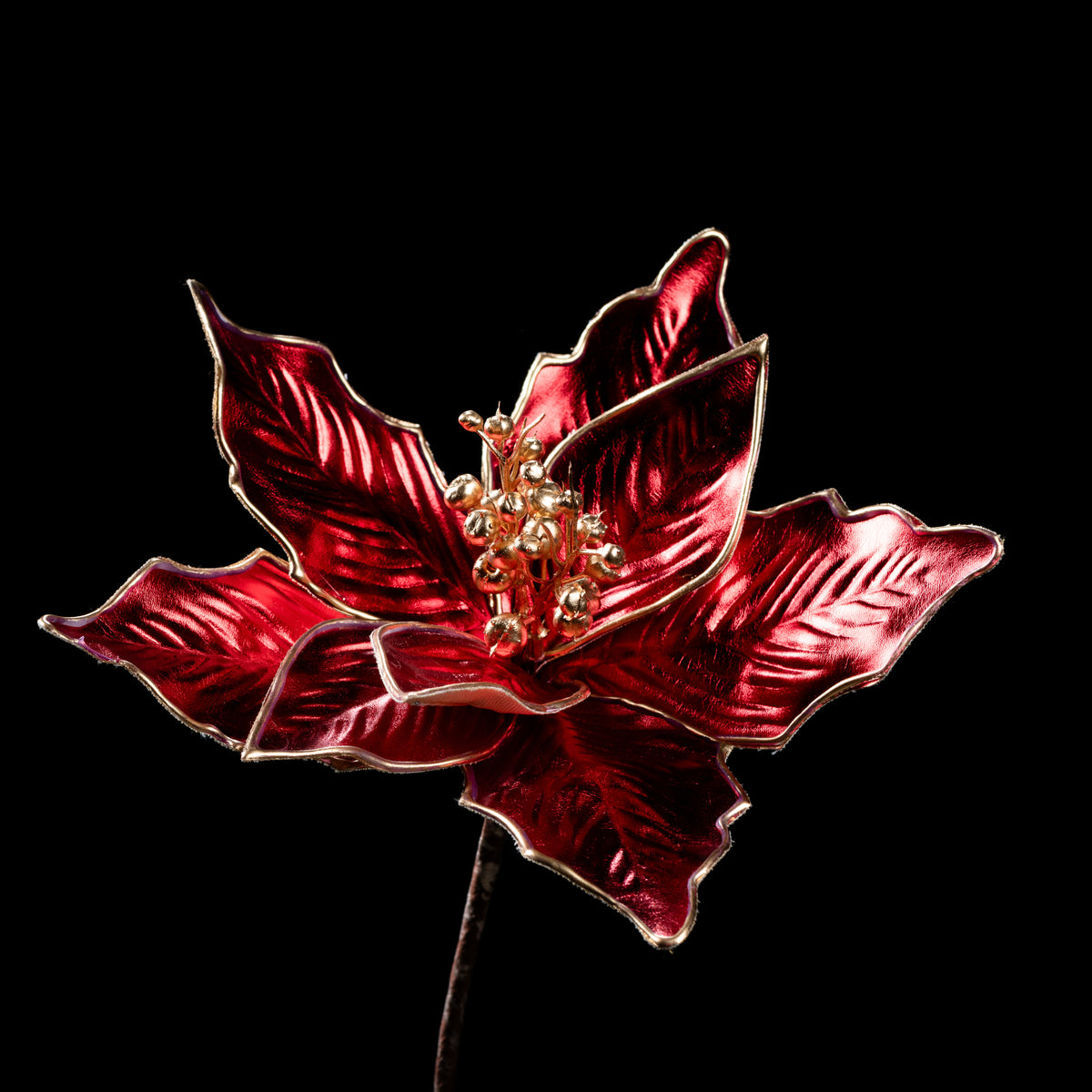 Poinsettia artificiel Velours Galan GA — vue alternative, plante d&