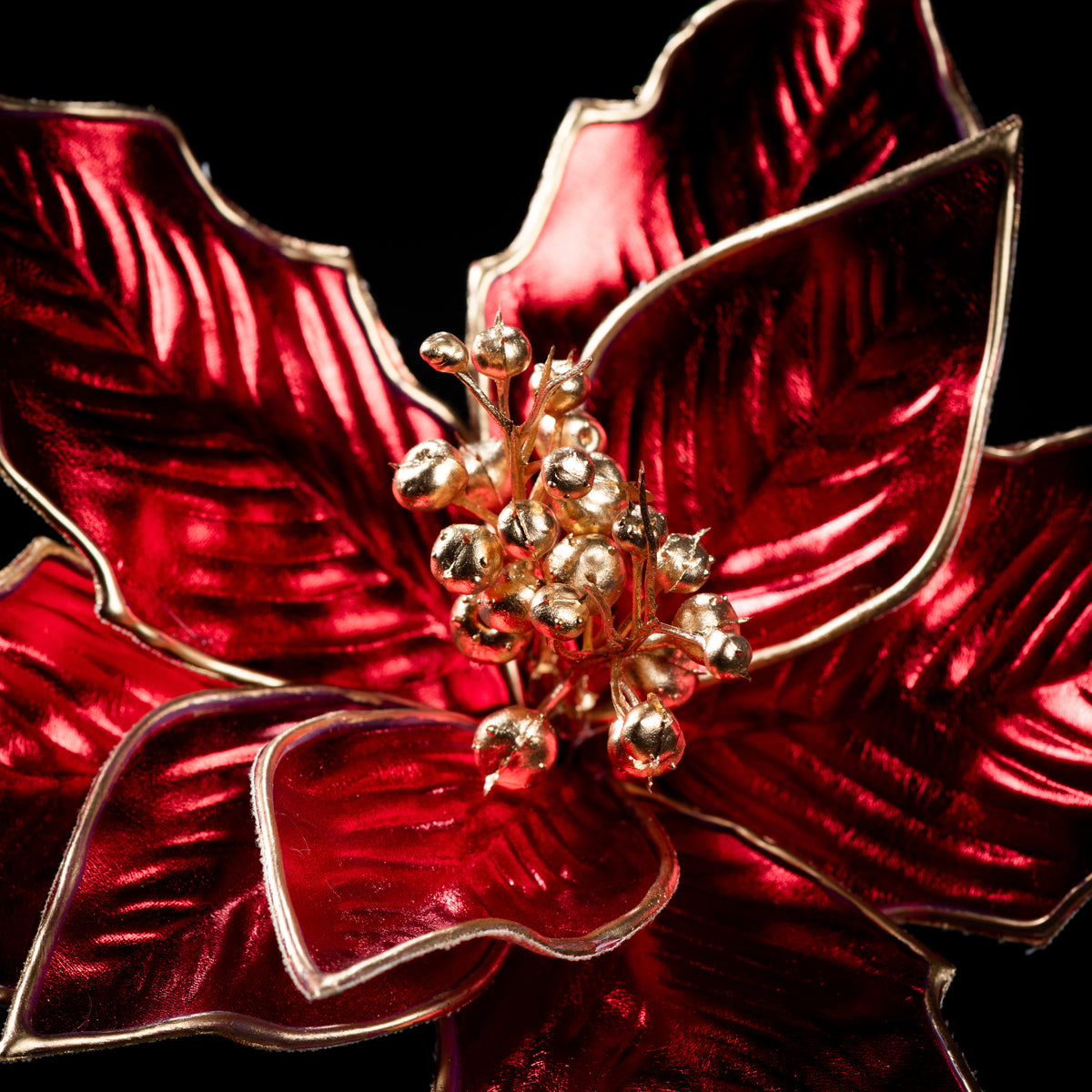 Poinsettia artificiel Velours Galan GA — vue alternative, plante d&