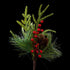 Branche de pommes de pin et baies rouges artificielle 70 cm, grand modèle, vue entière