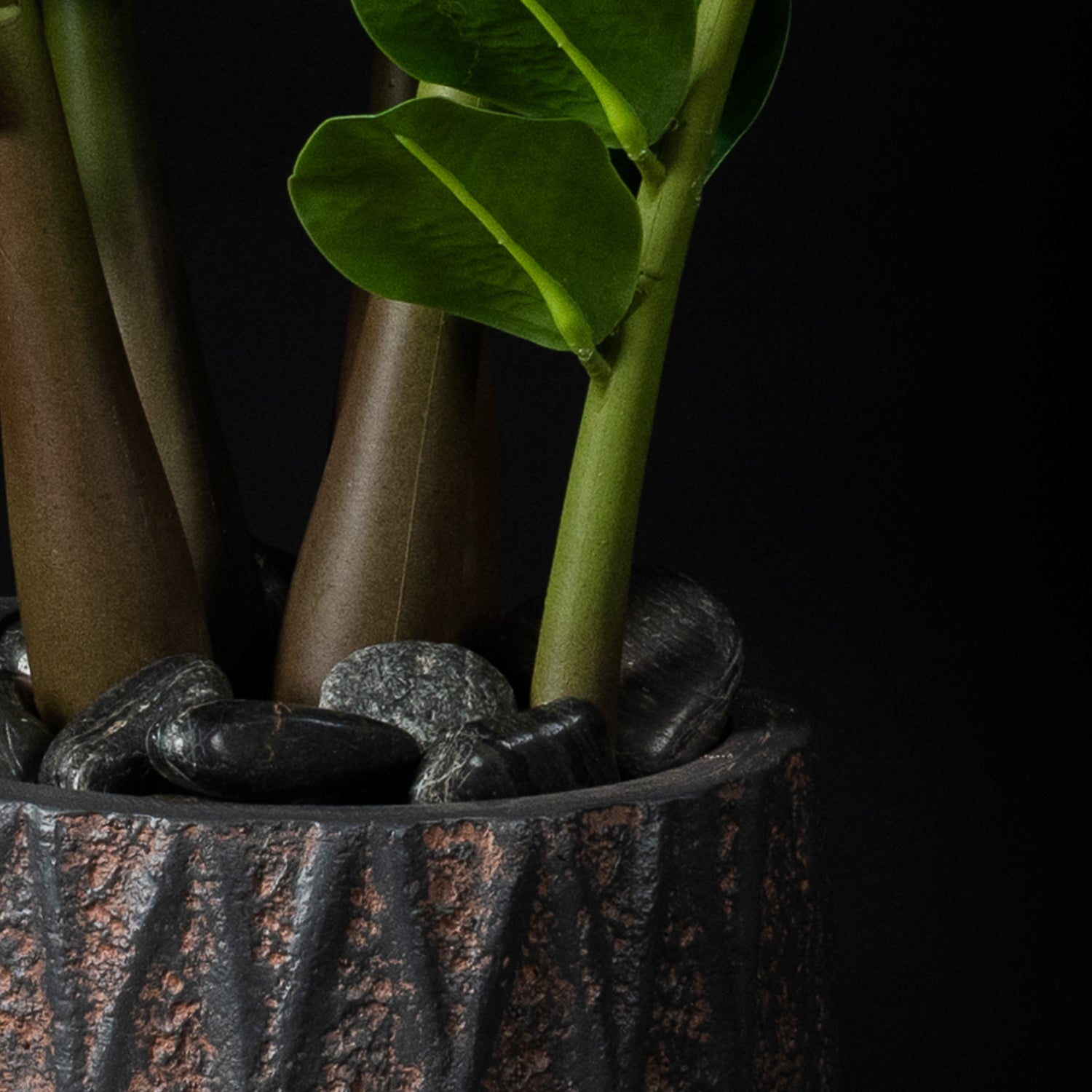 Plante artificielle Zamioculcas 100 cm — gros plan, qualité premium réaliste